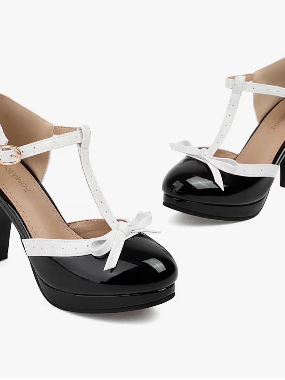 Women’s High Heel T-Strap Patent Platform